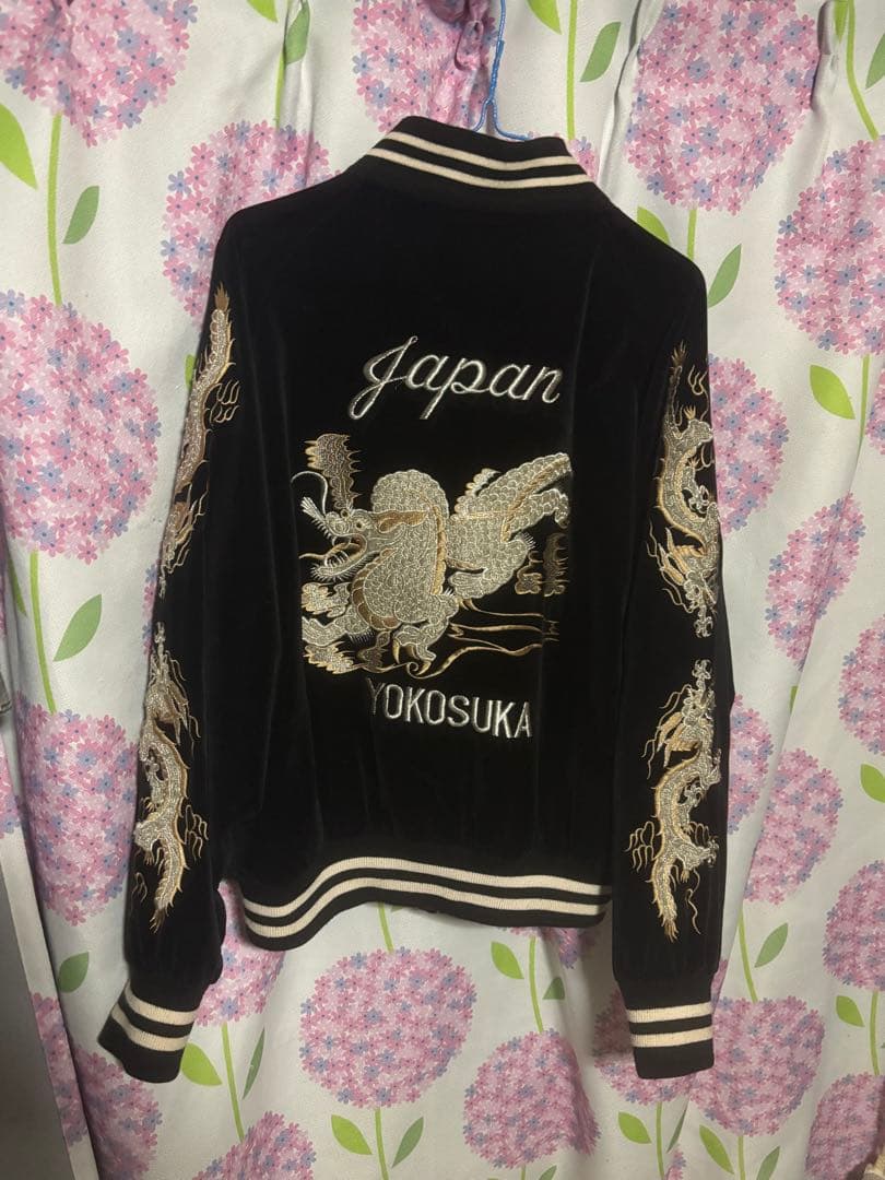 LONDON F.B. 黒 スカジャン ドラゴン刺繍