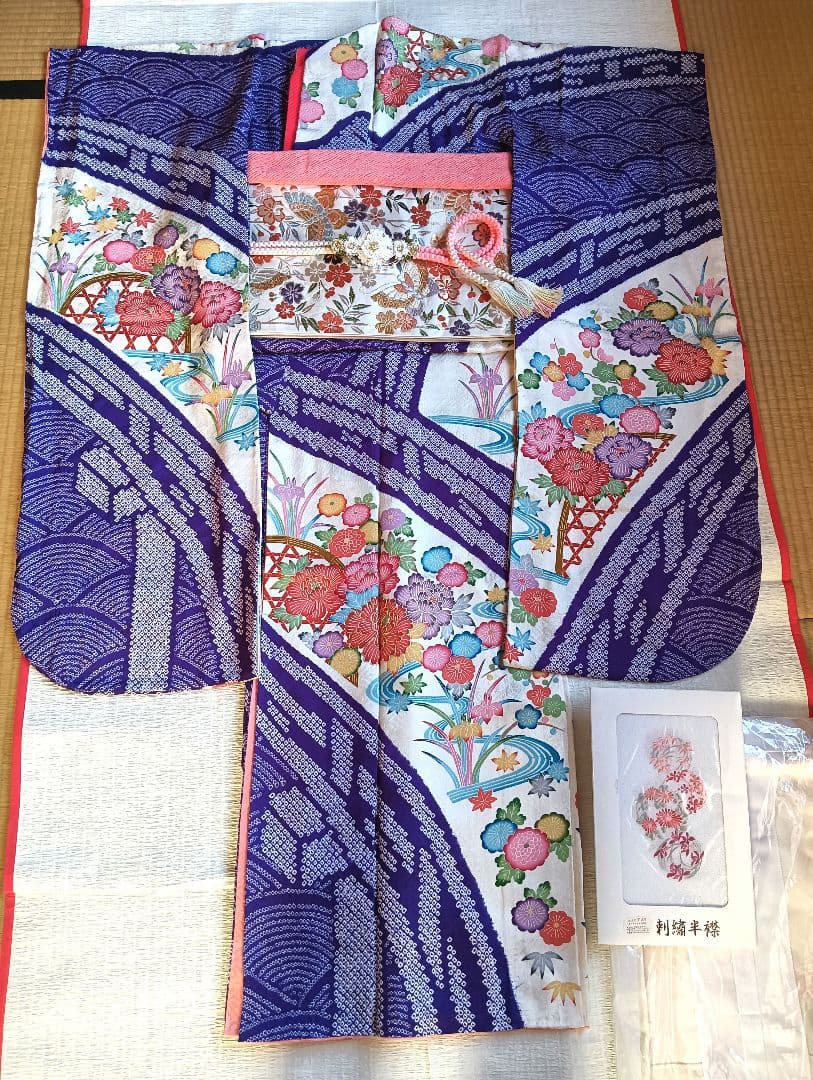 なっちゃん　振袖フルセット　絞りに型染　古典柄　美品　トールサイズ