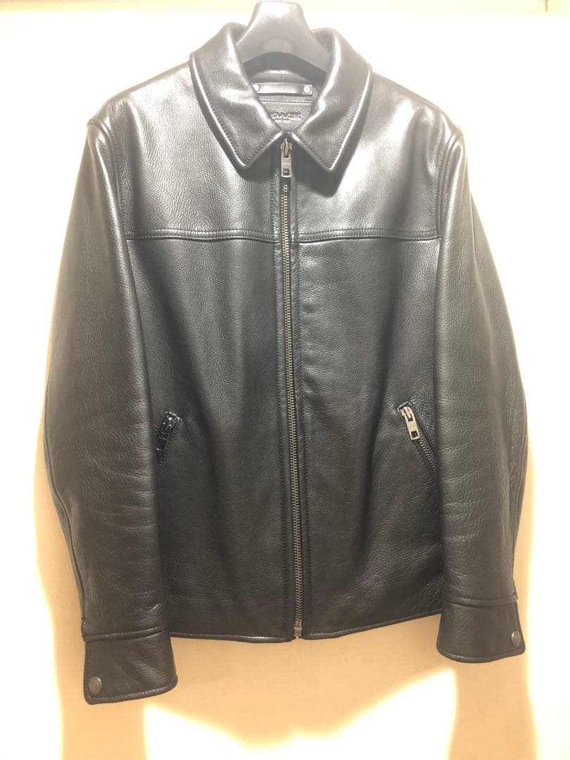 【美品】COACH　ジャケット牛革ブラックコーチ　シングXS S相当 国内正規品