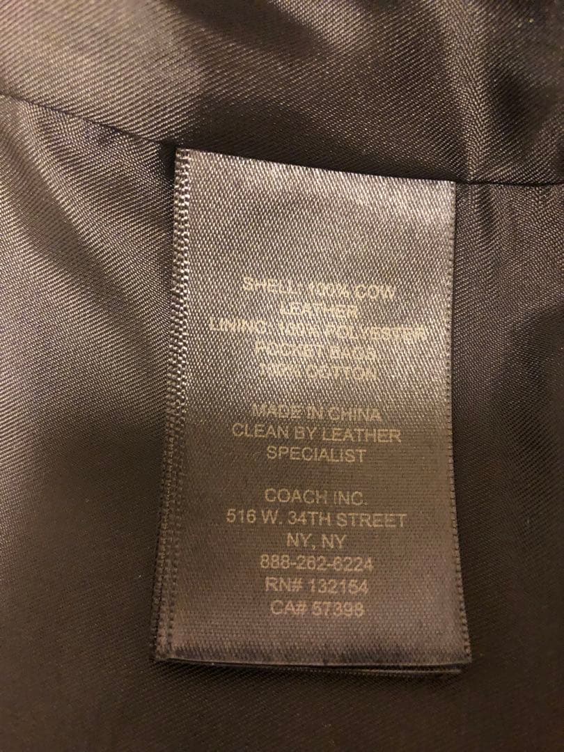 【美品】COACH　ジャケット牛革ブラックコーチ　シングXS S相当 国内正規品