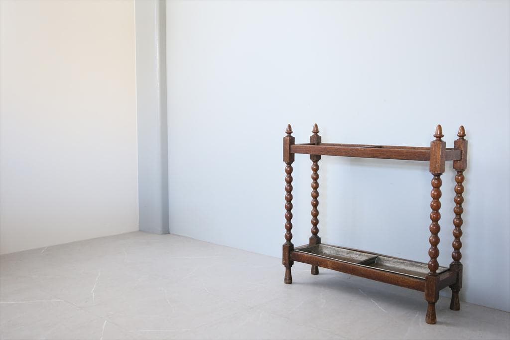 英国アンティーク木製傘立て/アンブレラスタンド/玄関インテリア(91-52)