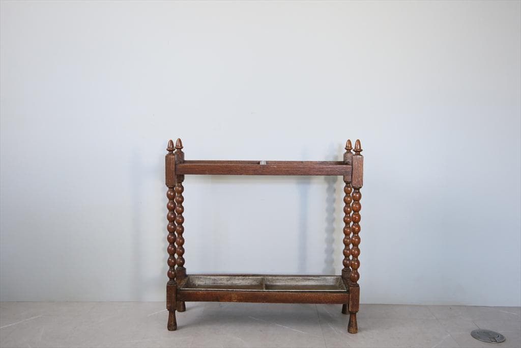 英国アンティーク木製傘立て/アンブレラスタンド/玄関インテリア(91-52)