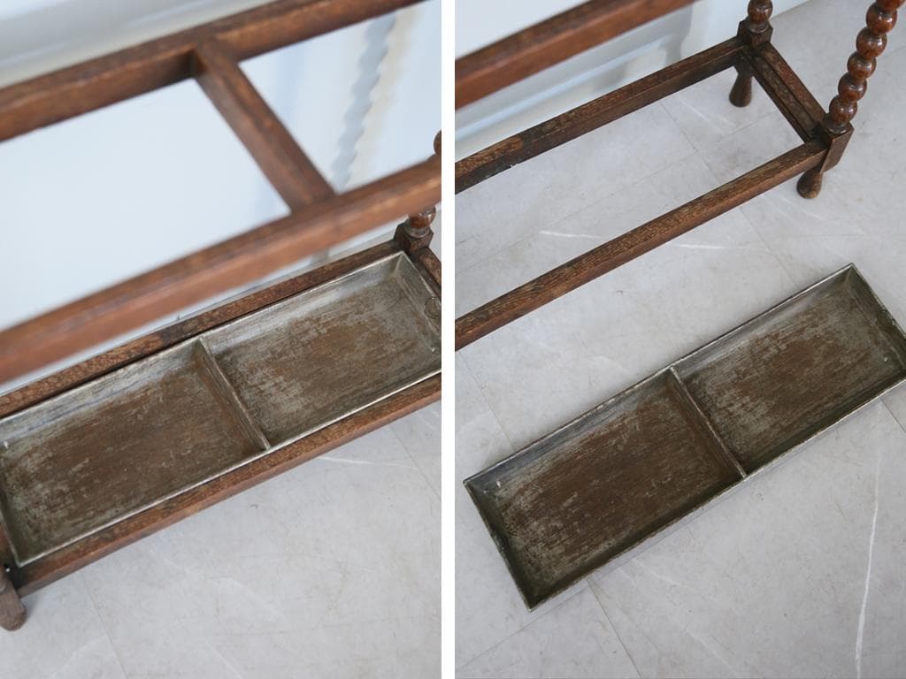 英国アンティーク木製傘立て/アンブレラスタンド/玄関インテリア(91-52)