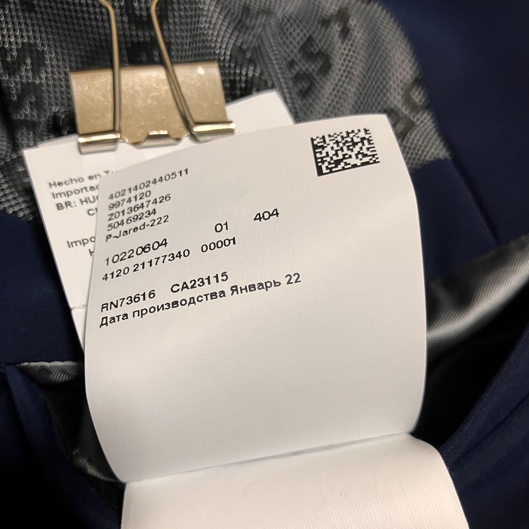 【美品】HUGO BOSS ネイビー ステンカラーコート ヒューゴボス　52