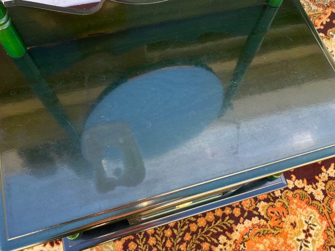 ドレッサー 鏡台 緑 昭和レトロ 当時物 アンティーク ビンテージ インテリア