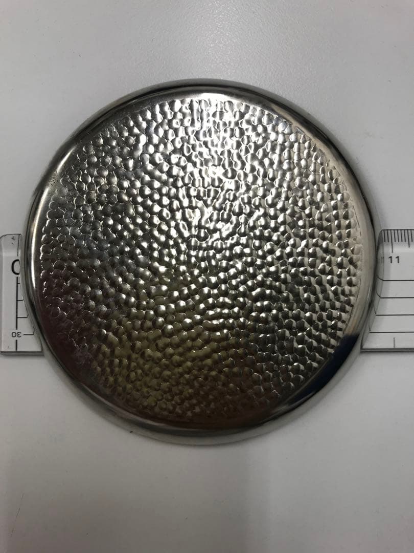 茶道具 鎚目 槌打ち 菓子皿 銘々皿 銀色 ハンマード仕上げ 5枚セット