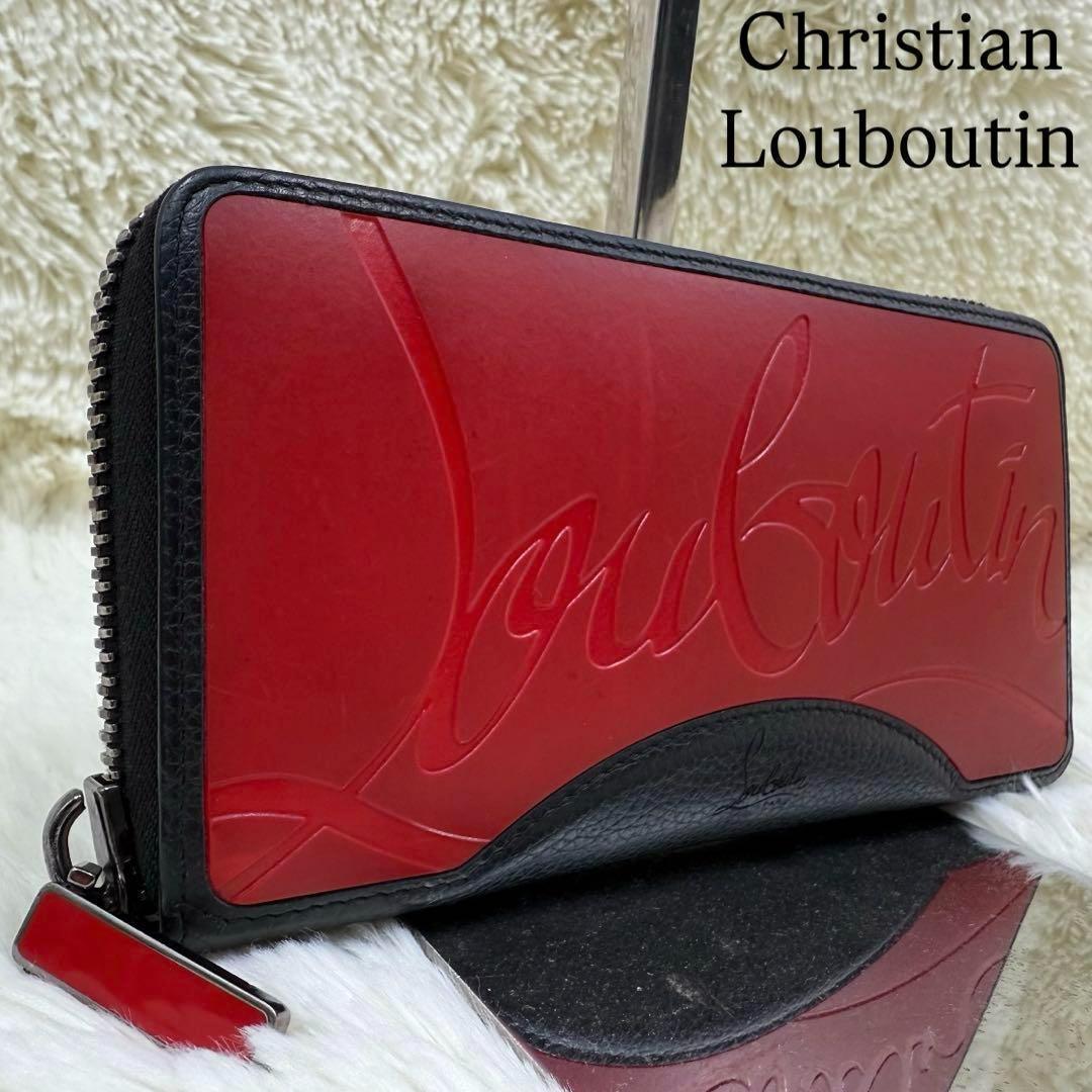 ✨美品✨クリスチャンルブタン 長財布 ブラック デカロゴ ラバーソール レザー