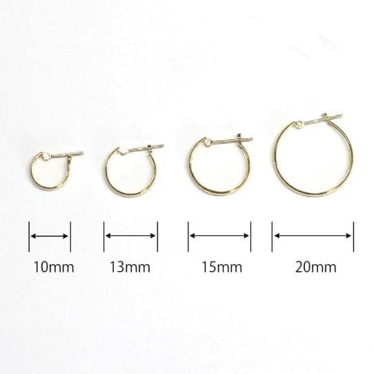 18金【2×20mm 甲丸フープピアス】イエローゴールド K18刻印入 新品！