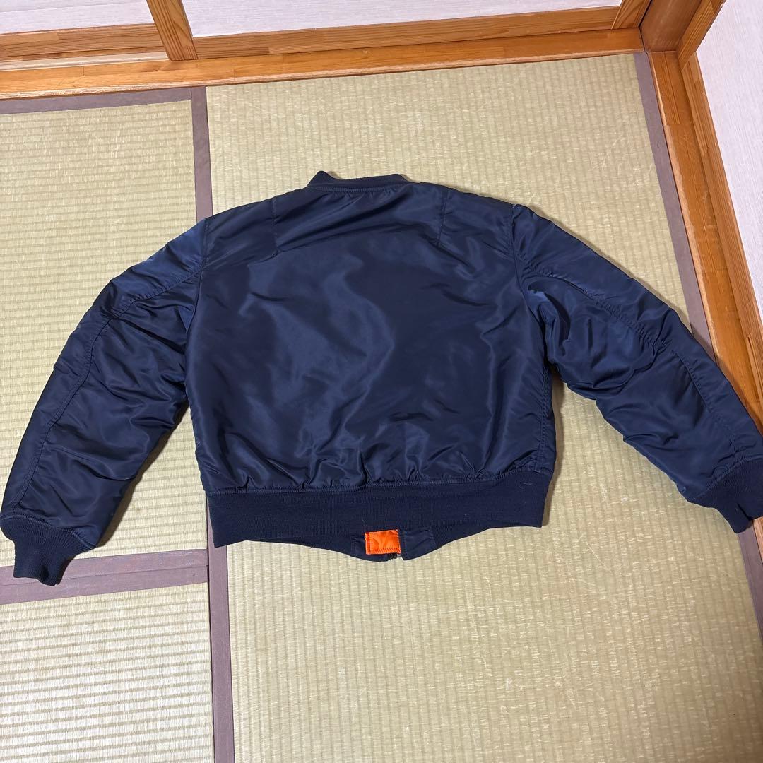 アメリカ製90s ALPHA MA-1 ネイビー L古着