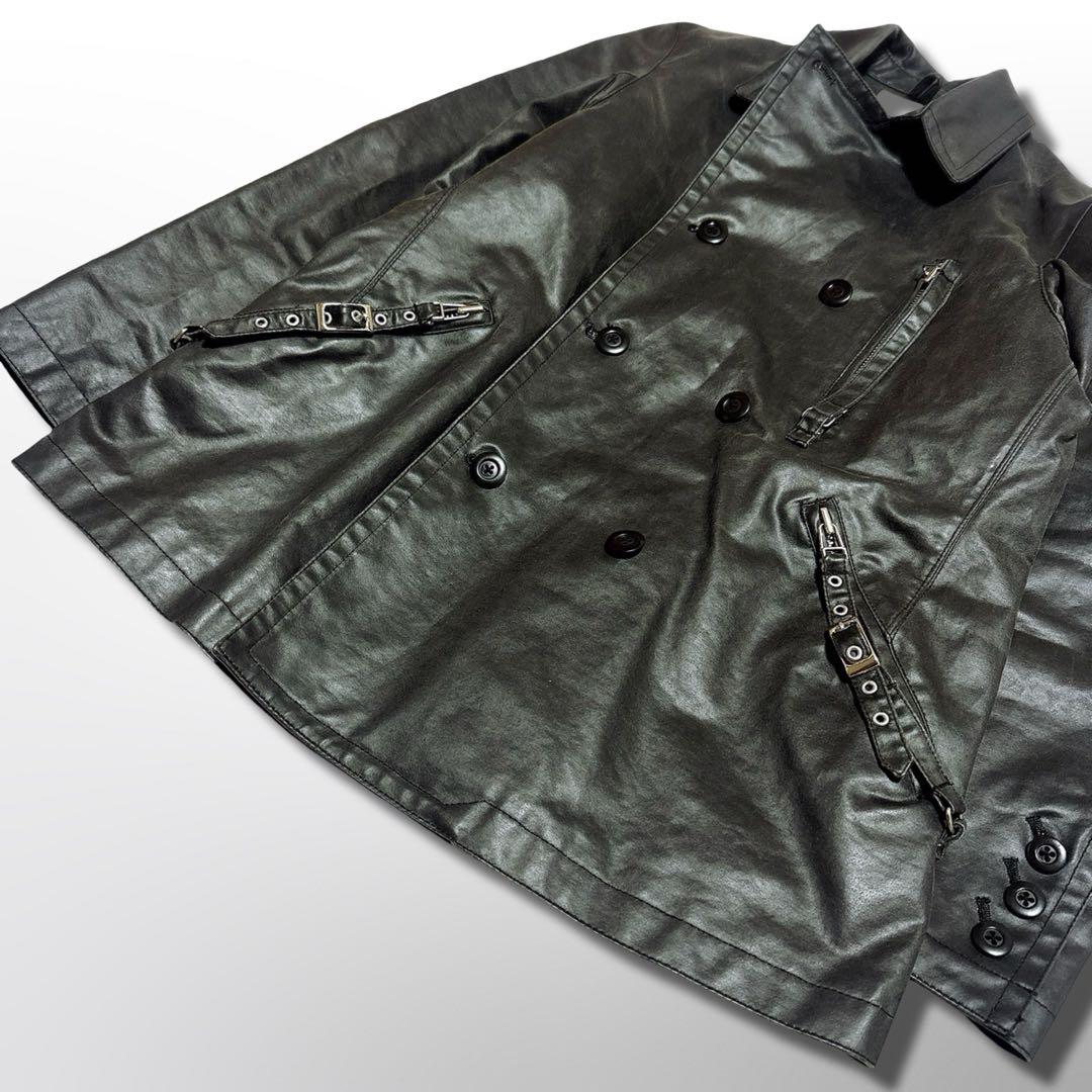 ジャケット・アウター 00s archive leather jacket gimmick
