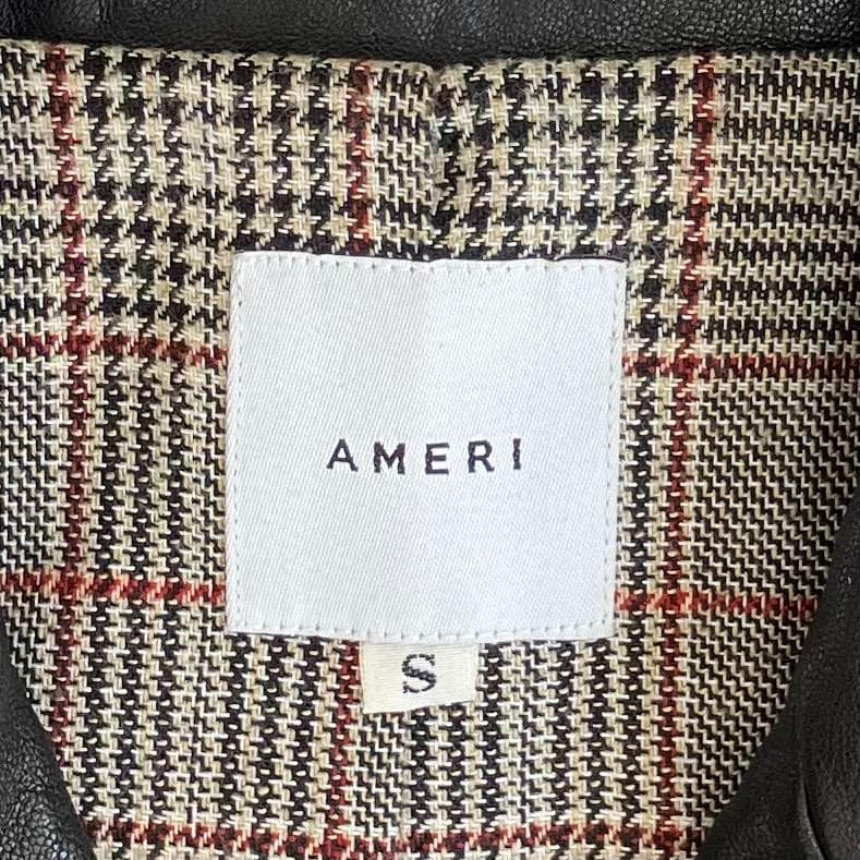 極美品✨アメリ レースアップライダースジャケット ラムレザー ブラック 黒 S