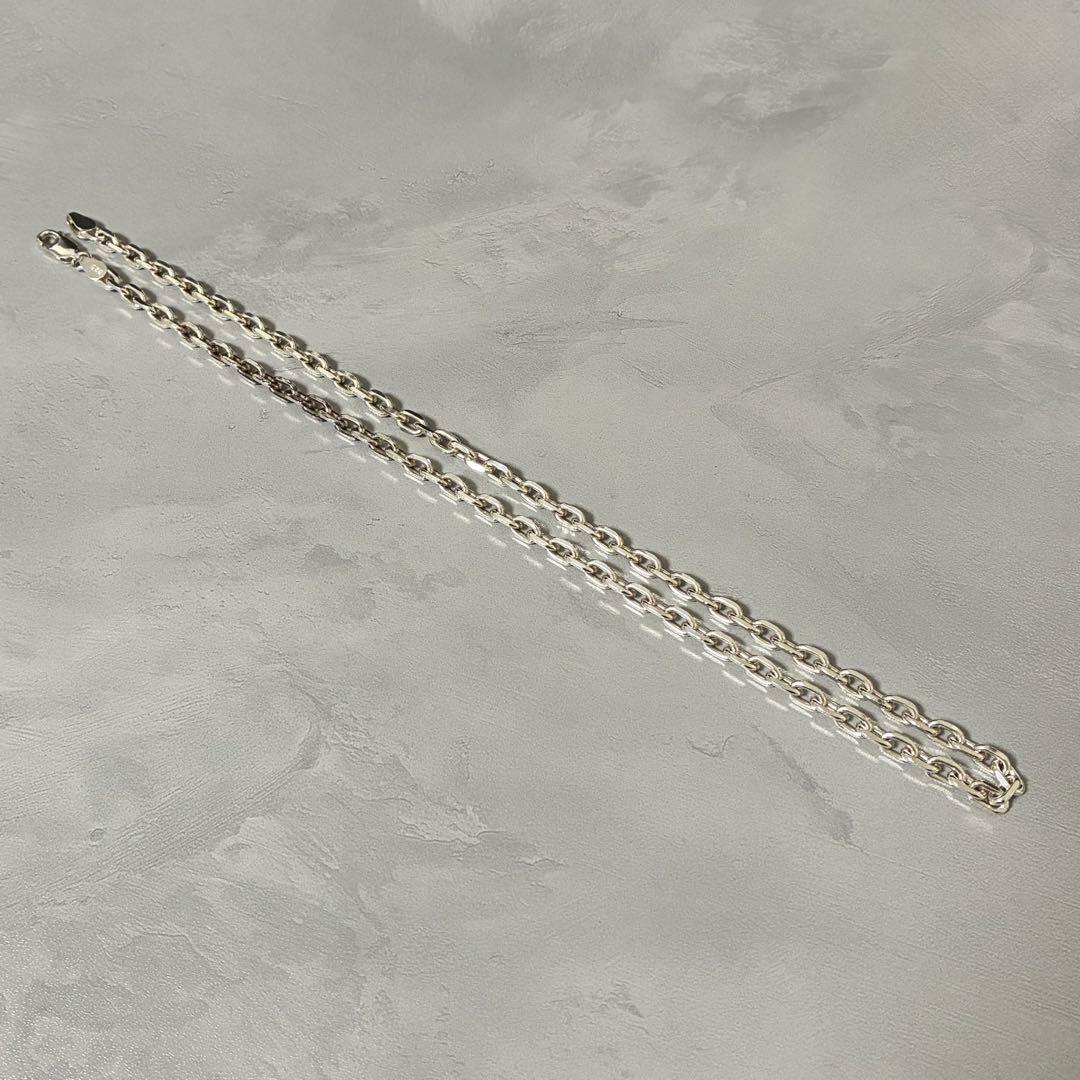 4面カットあずきチェーンネックレス シルバー925 幅5.0ミリ 全長50cm