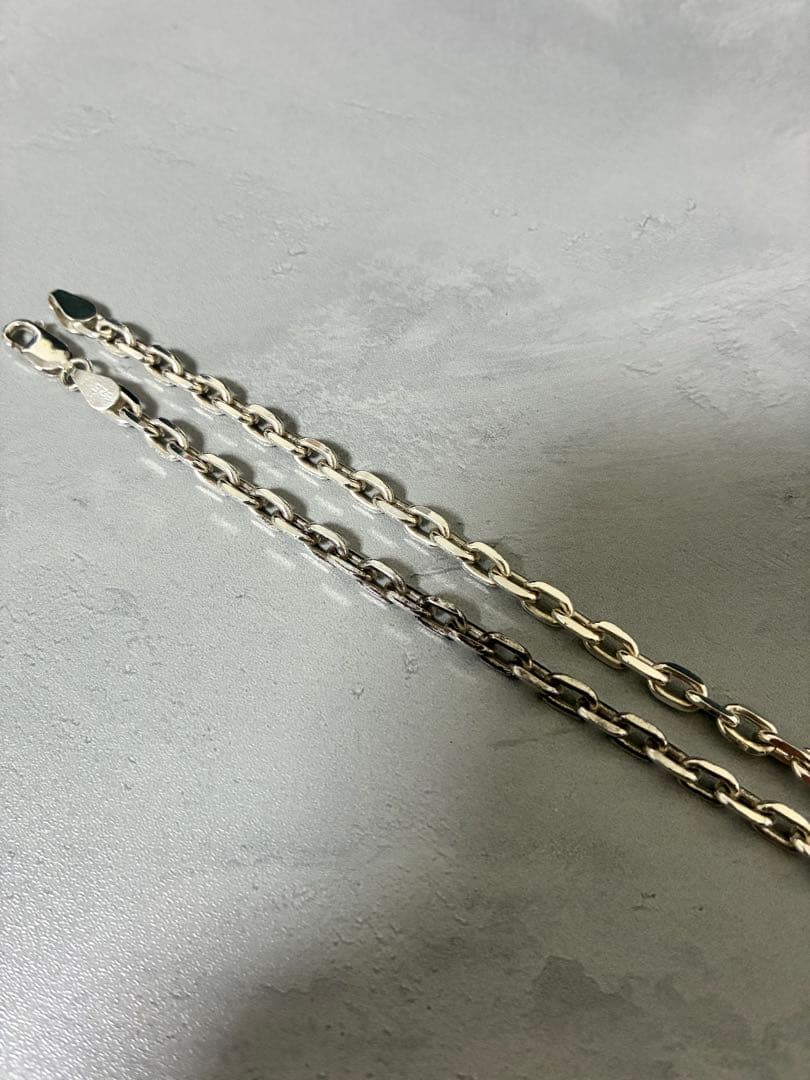 4面カットあずきチェーンネックレス シルバー925 幅5.0ミリ 全長50cm