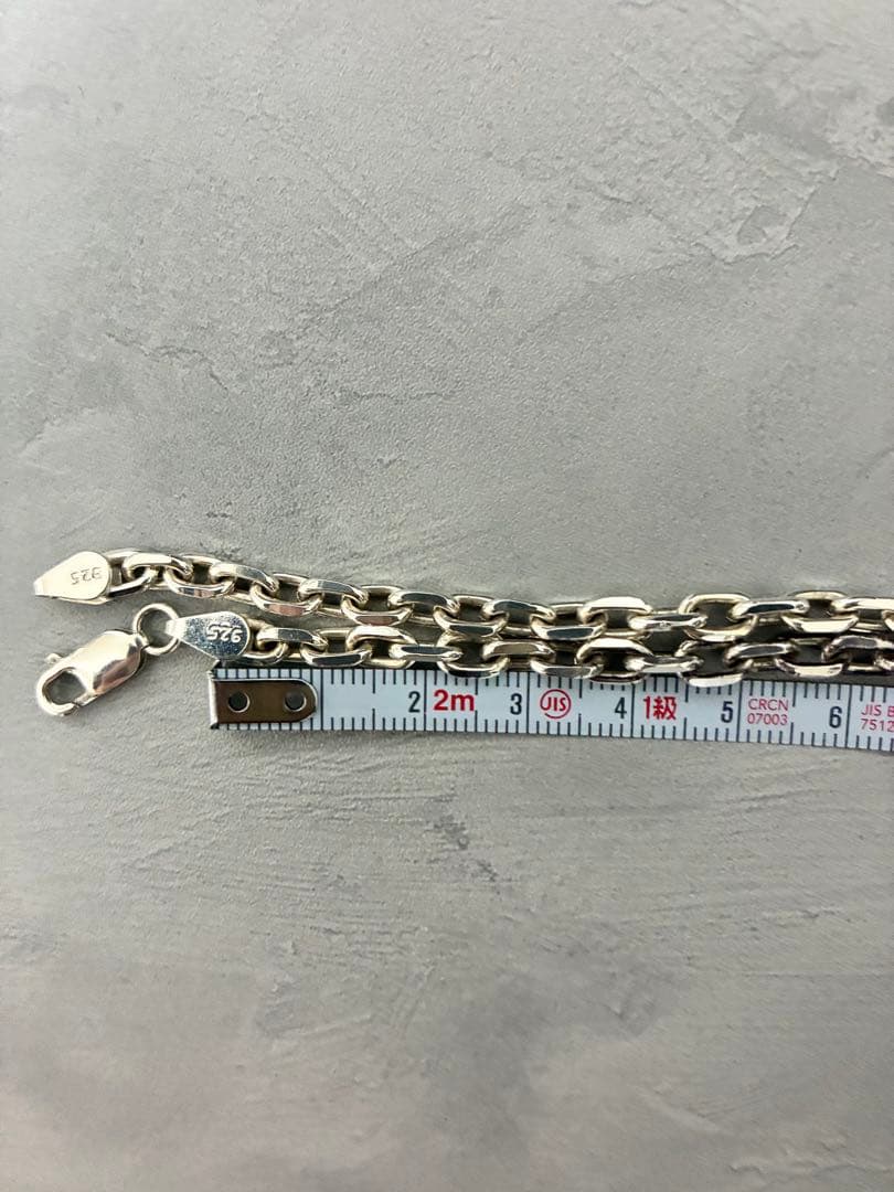 4面カットあずきチェーンネックレス シルバー925 幅5.0ミリ 全長50cm