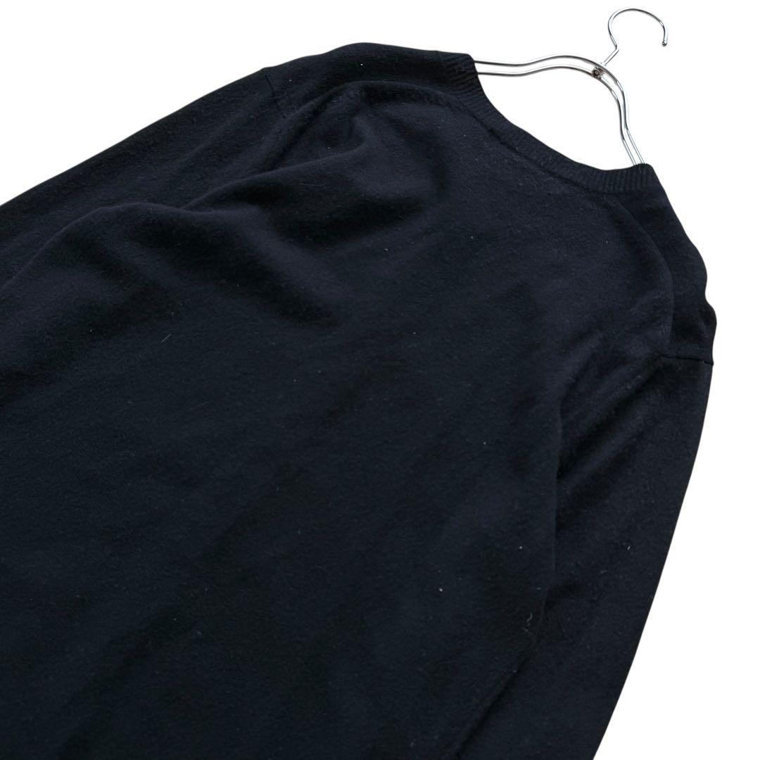 コムデギャルソンシャツ クルーネック 長袖 ロングカーディガン シェルボタン 黒