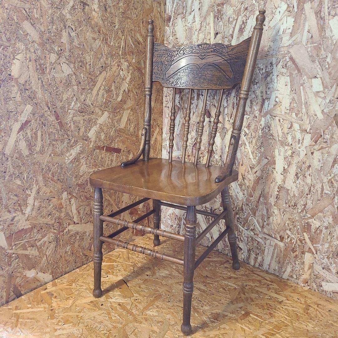 1 山善 椅子 アンティーク調 チェア　ウィンザーチェア