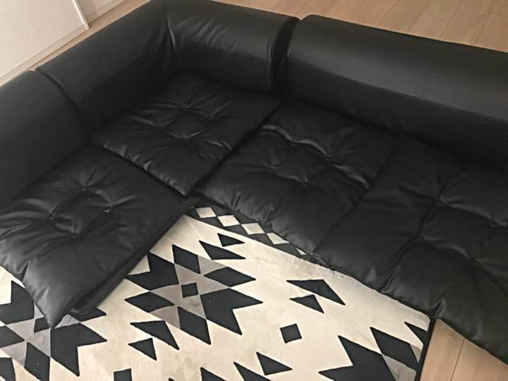 (今週まで)ソファーレザーL字ローソファーフロアソファー