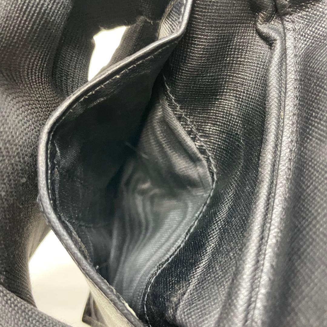 2866 PRADA プラダ 三つ折り財布 ブラック トライアングルロゴ