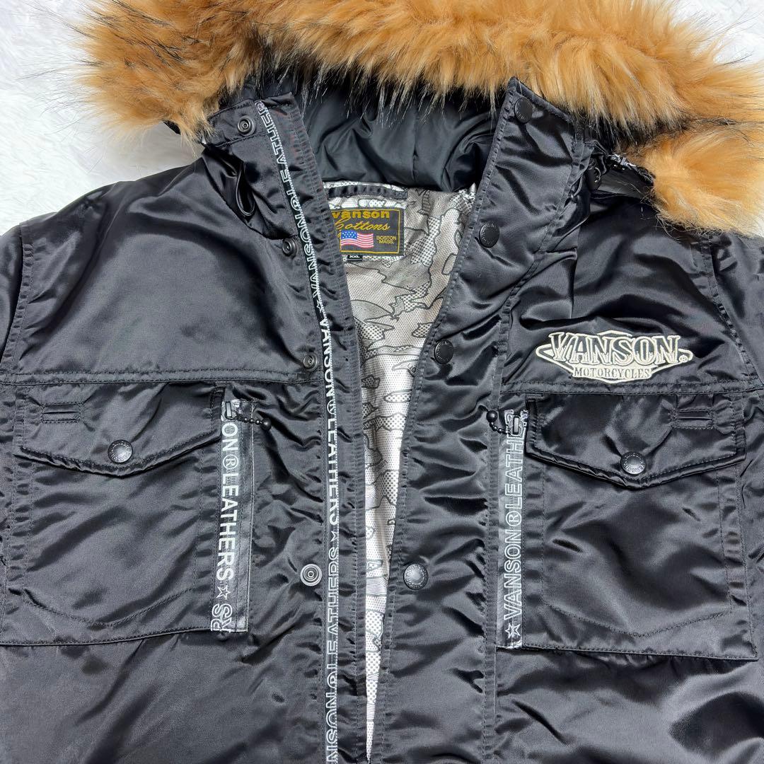 VANSON フライトジャケット スカルnvjk-2004 N-3B 刺繍XXL