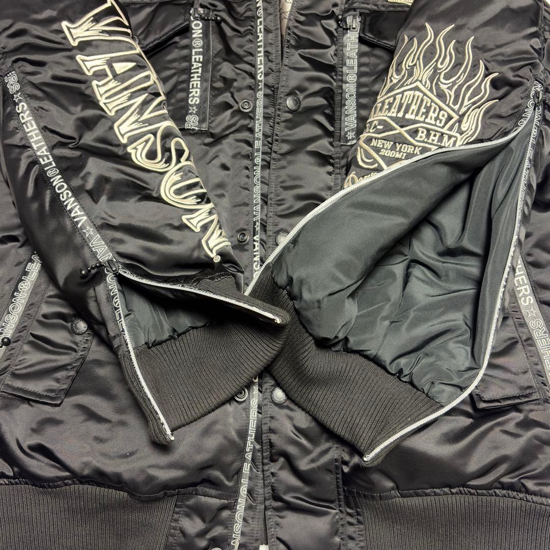 VANSON フライトジャケット スカルnvjk-2004 N-3B 刺繍XXL