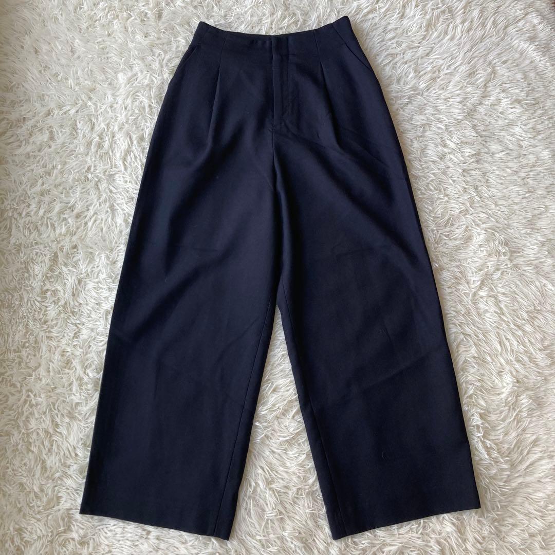 ナチュラルビューティベーシック ノーカラージャケットパンツセットアップ 濃紺 S