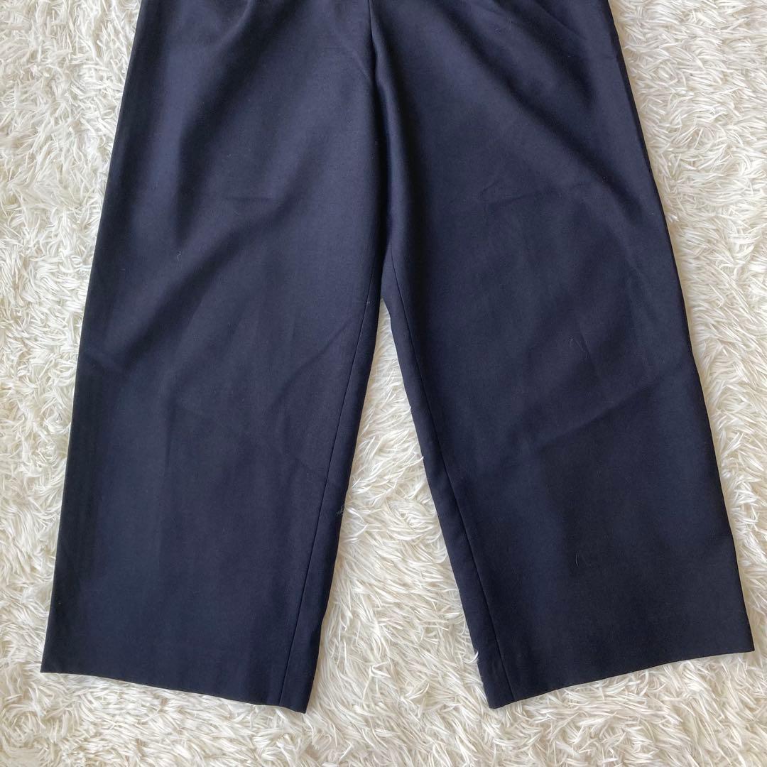ナチュラルビューティベーシック ノーカラージャケットパンツセットアップ 濃紺 S