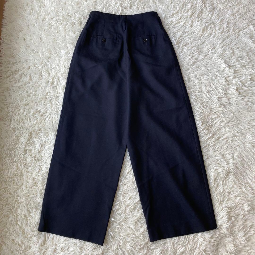 ナチュラルビューティベーシック ノーカラージャケットパンツセットアップ 濃紺 S