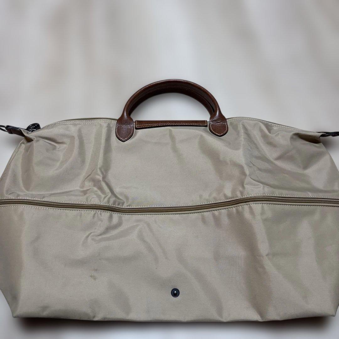 ロンシャンベージュ ナイロンレザーボストンバッグトラベルバッグショルダー付き