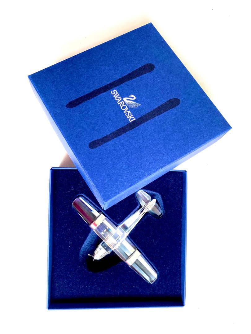 【中古】スワロフスキー Swarovski置物／プロペラ飛行機