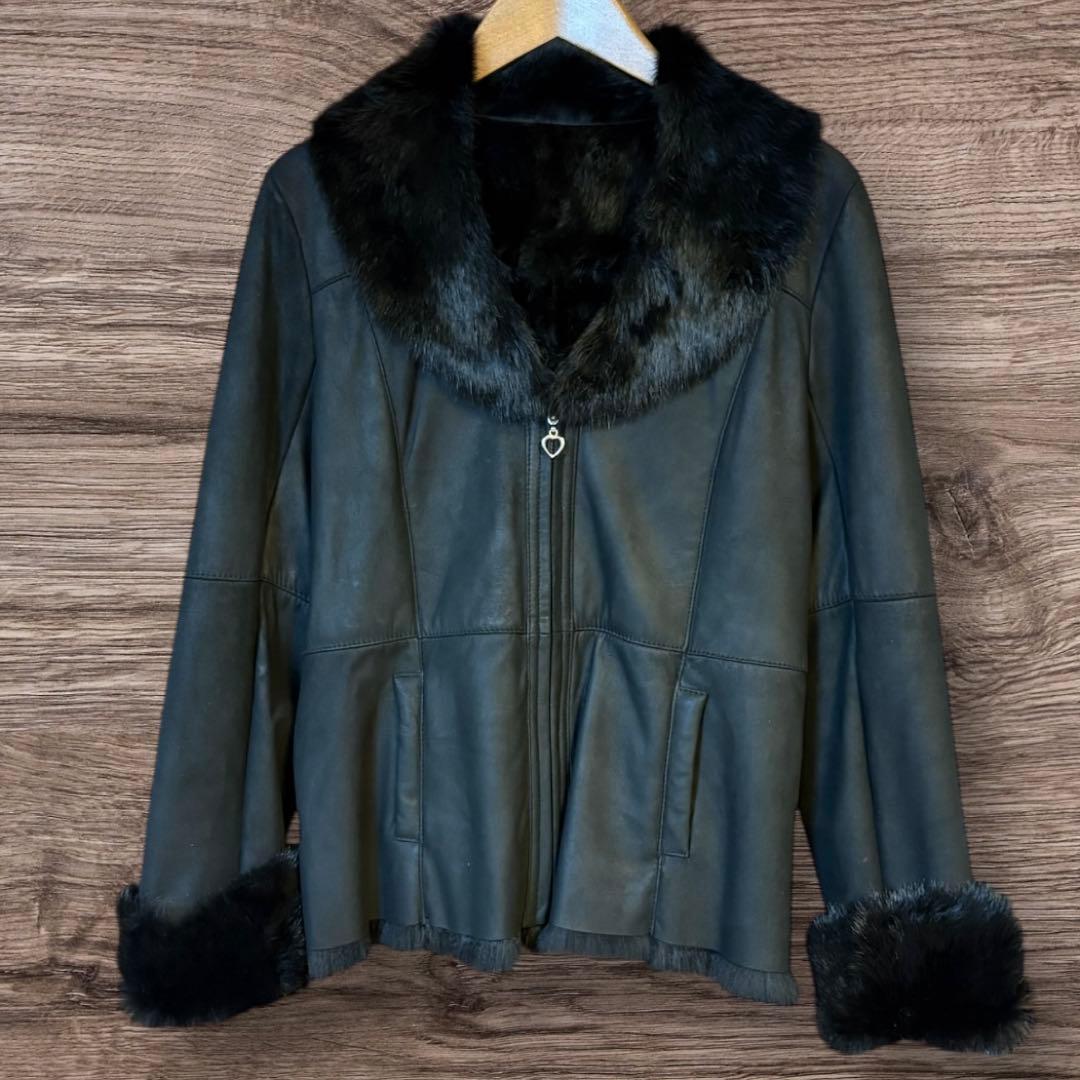 ✴︎LyoN✴︎ラビット革・毛皮ファー付きレザージャケット
