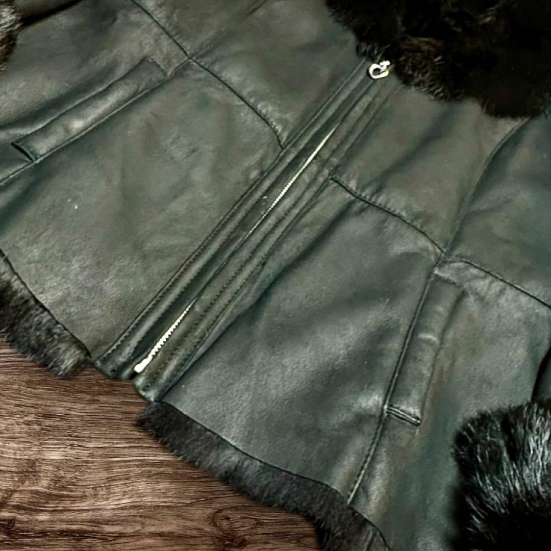 ✴︎LyoN✴︎ラビット革・毛皮ファー付きレザージャケット