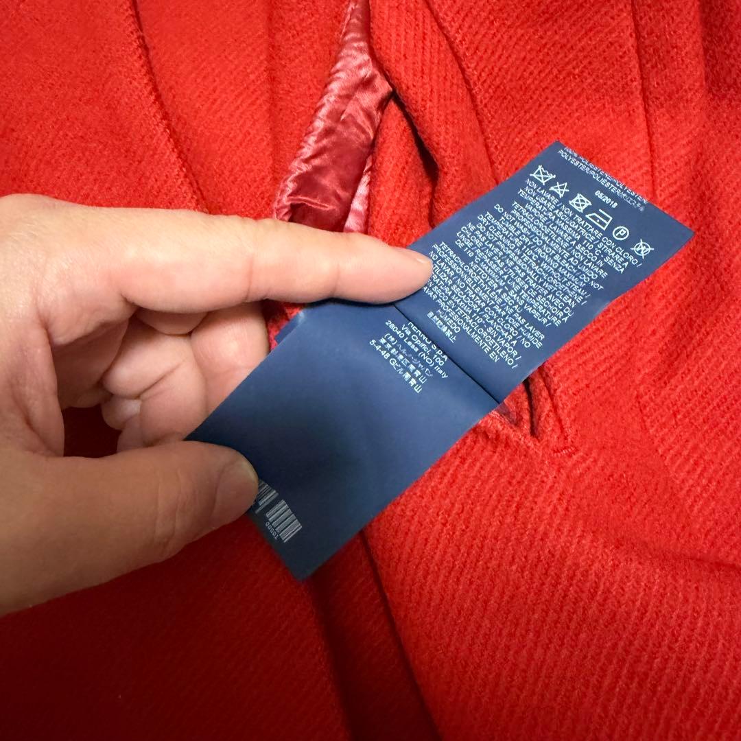 近年美品Lサイズ相当　ヘルノ　ロングコート　ライトダウン　レイヤード　レッド