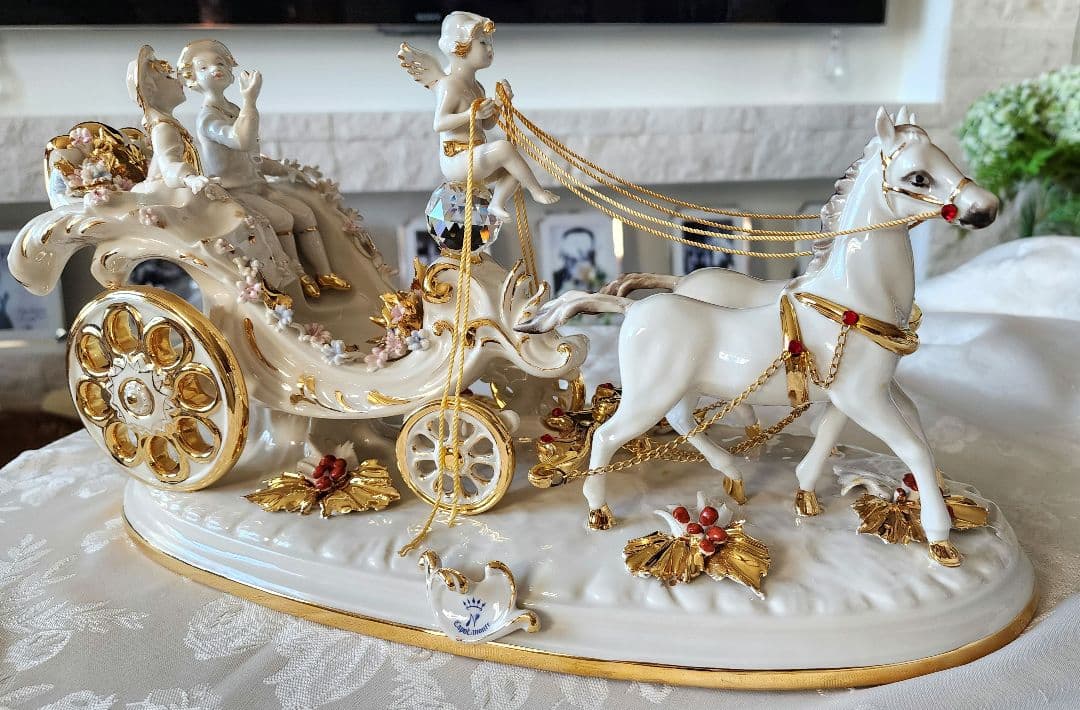 アンティーク イタリア カポデモンテ フィギュリン フィギュア リヤドロ 天使