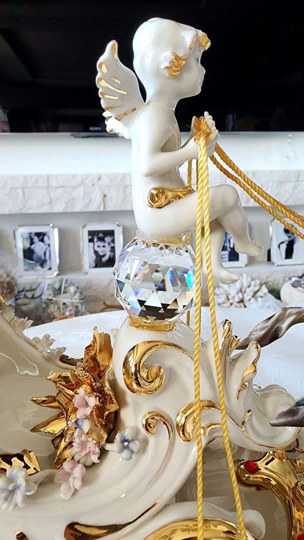 アンティーク イタリア カポデモンテ フィギュリン フィギュア リヤドロ 天使