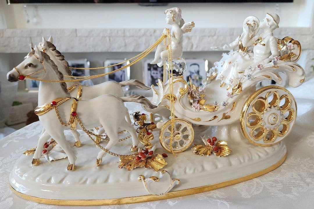 アンティーク イタリア カポデモンテ フィギュリン フィギュア リヤドロ 天使