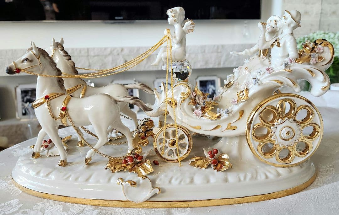 アンティーク イタリア カポデモンテ フィギュリン フィギュア リヤドロ 天使