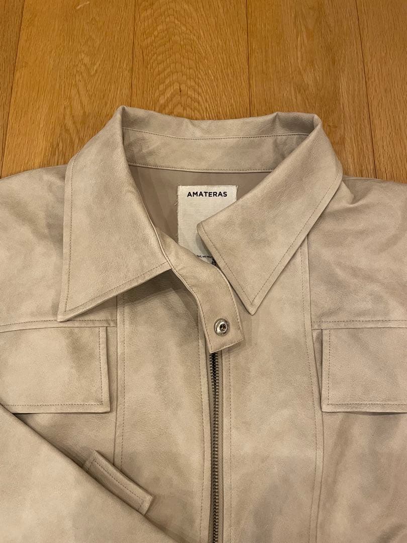 AMATERAS Vegan leather city jacket アイボリー