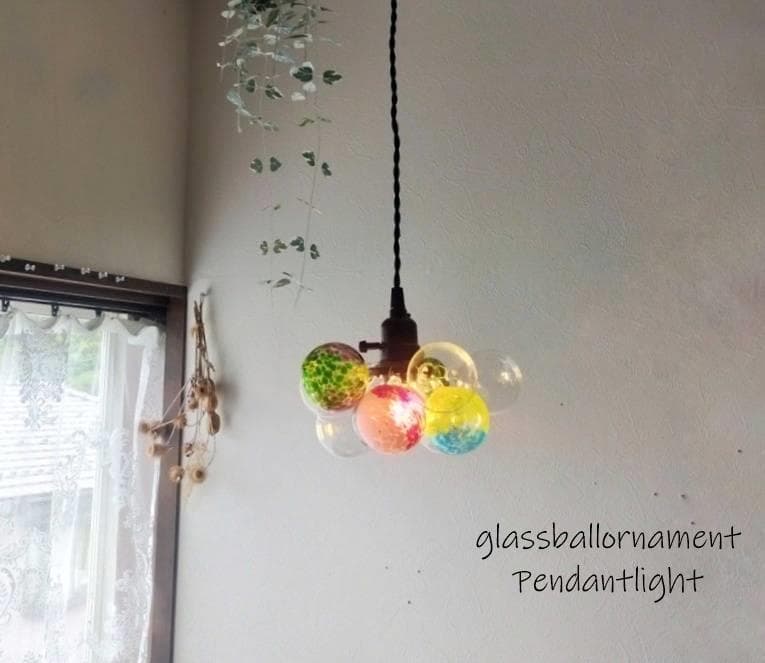 昭和レトロなバブルボールガラスペンダントライトアンティークペンダントランプ
