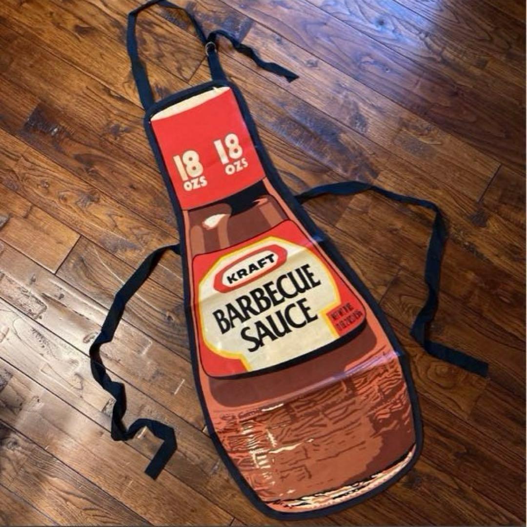 希少！70s 英国製 KRAFT バーベキューソース ボトル形 エプロン 企業物