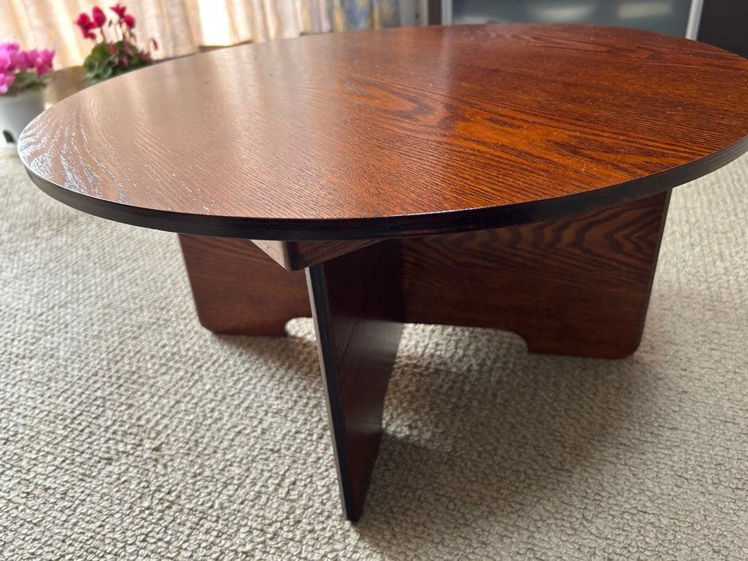 円形　木製60cmテーブル （丸） 新品未使用　ダークブラウン