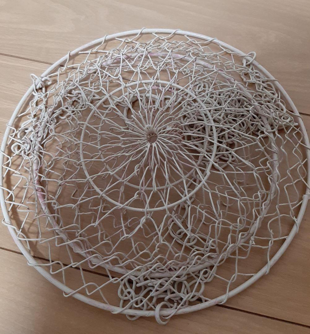 無印良品 ステンレスワイヤーバスケット　ラタン　藤　バスケット カゴ 収納雑貨