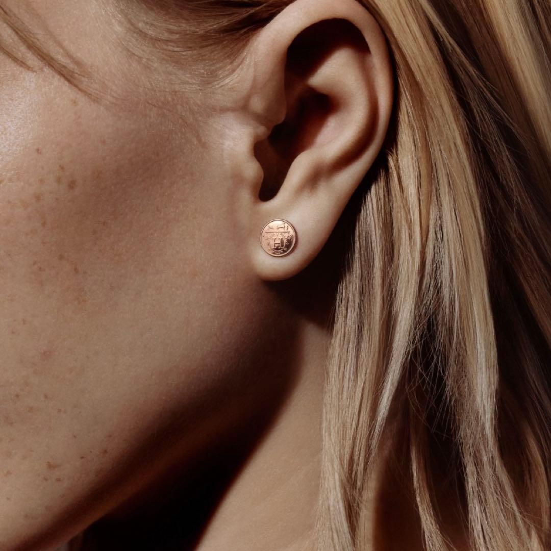 エルメス　ピアス　エクスリブリTPM ピンクゴールド美品