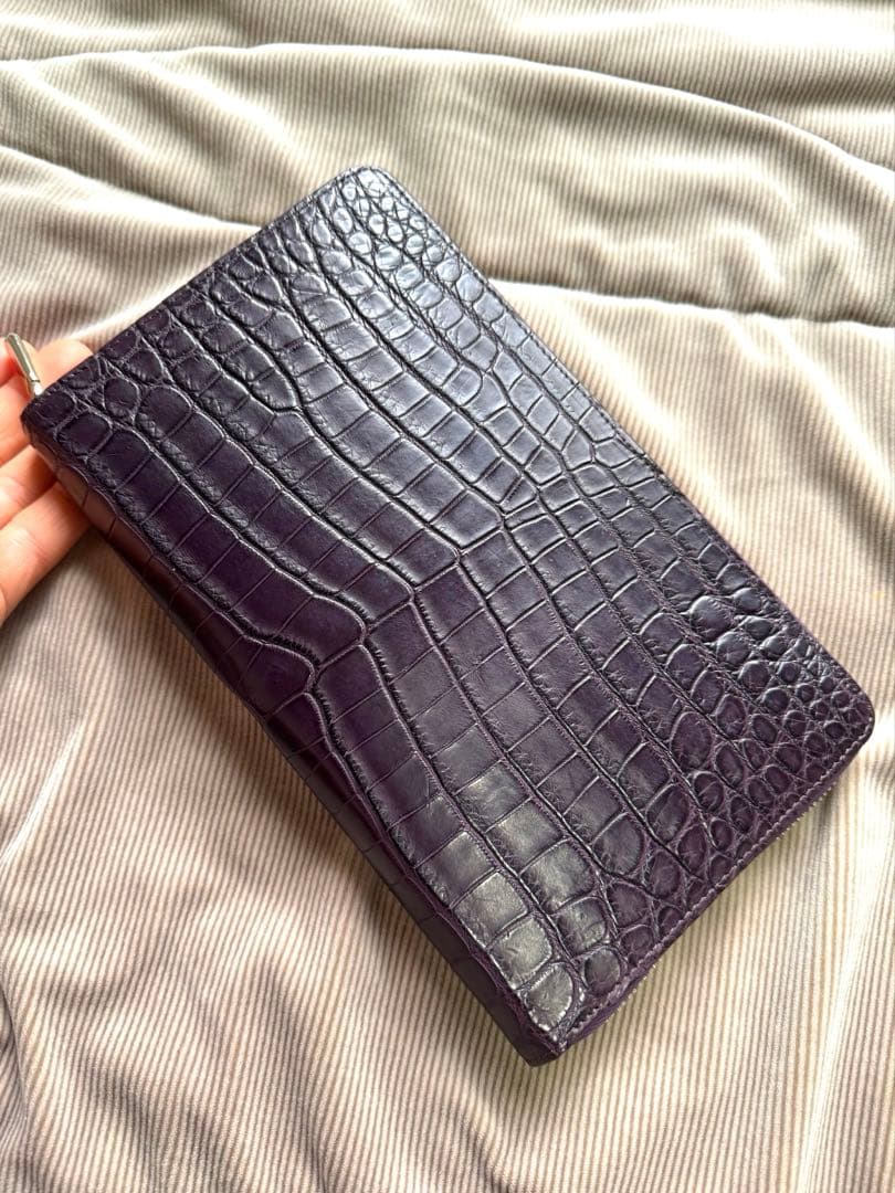 めちゃ贅沢！　クロコダイル　ポロサス　オーガナイザー　　パープルマット