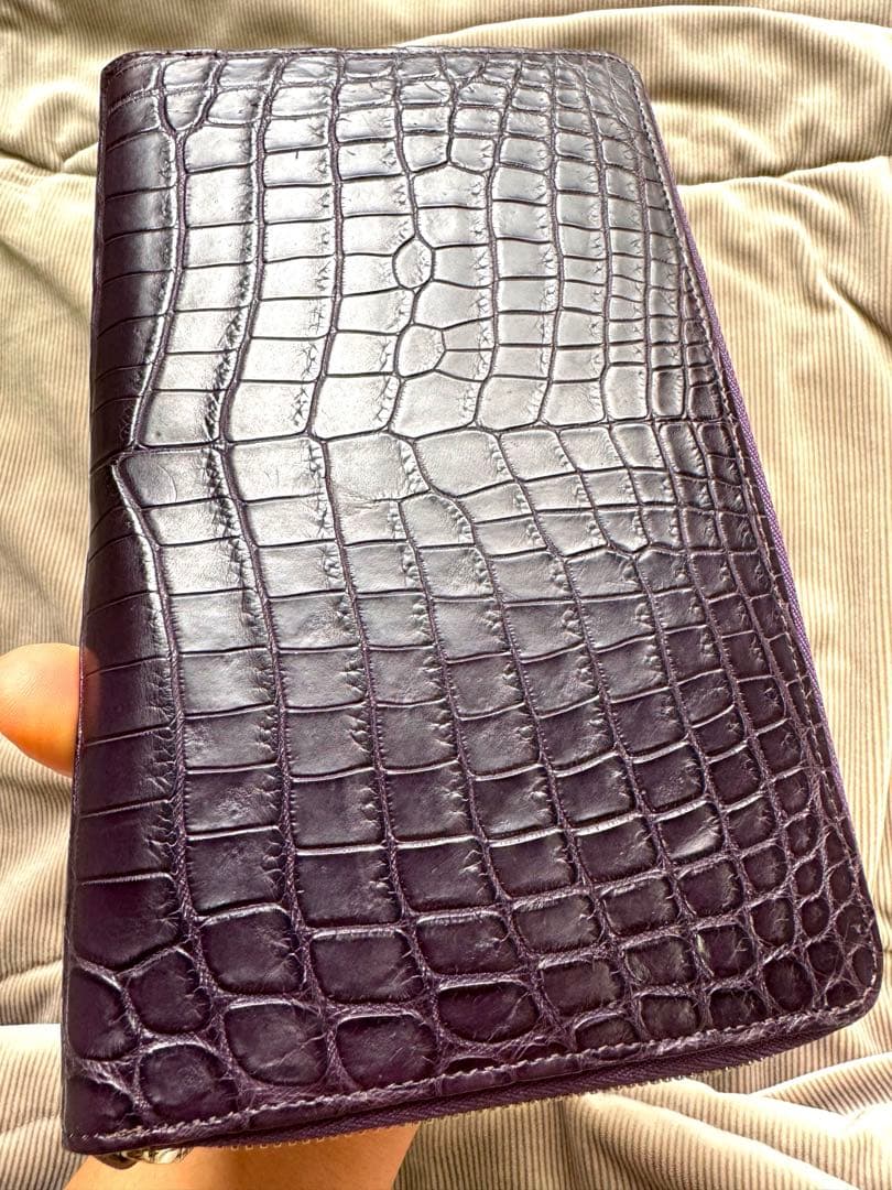 めちゃ贅沢！　クロコダイル　ポロサス　オーガナイザー　　パープルマット