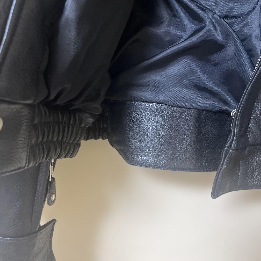 【美品】カドヤ　レザージャケット　LL 黒　※ネーム等入り