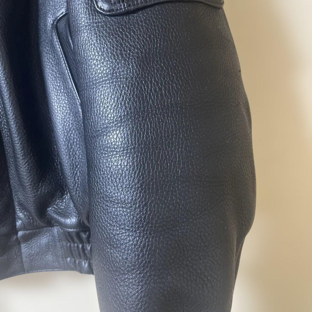 【美品】カドヤ　レザージャケット　LL 黒　※ネーム等入り