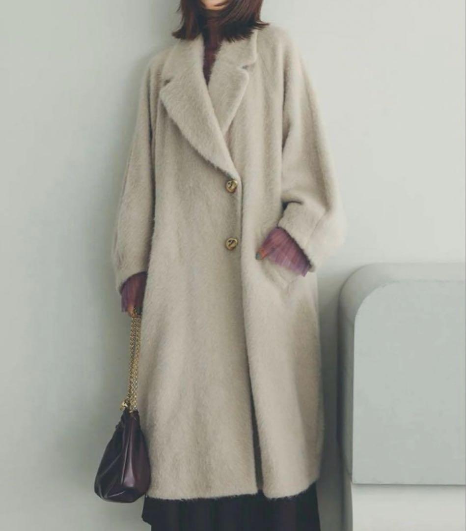 新品未使用[SNIDEL ]シャギーロングコート　ベージュ