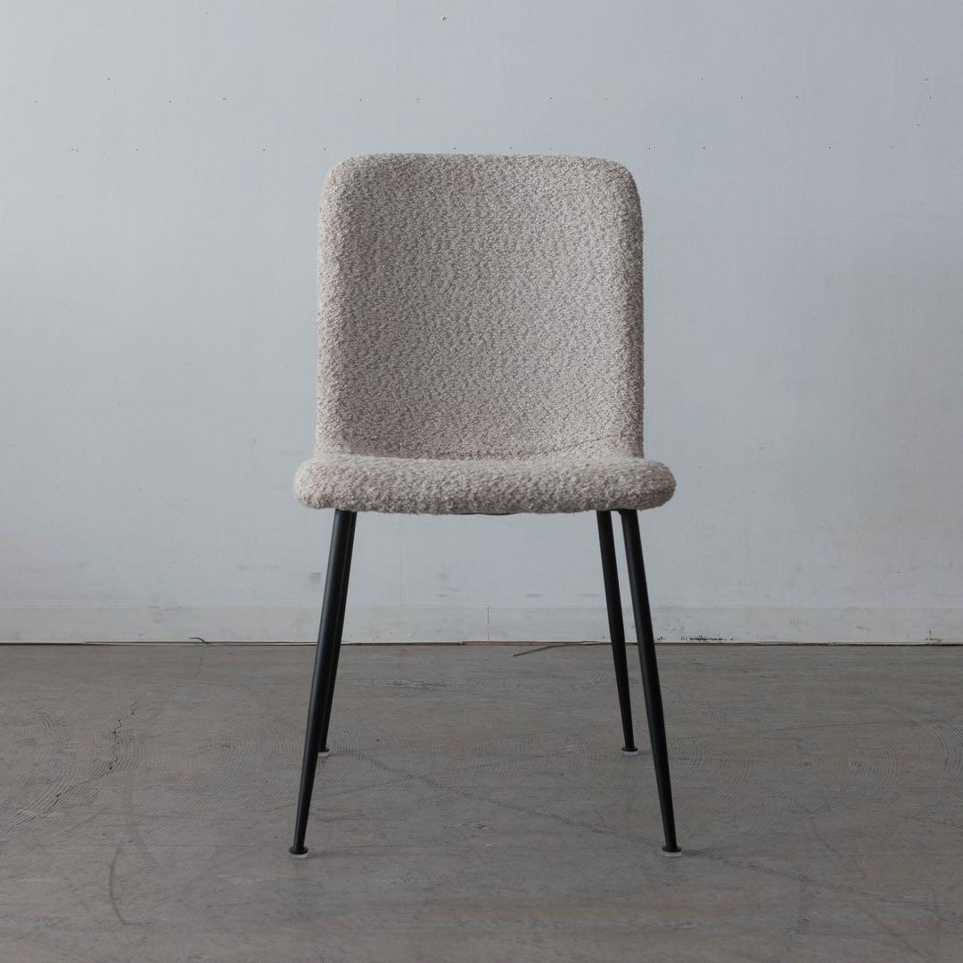 アイボリー　ファブリックダイニングチェア