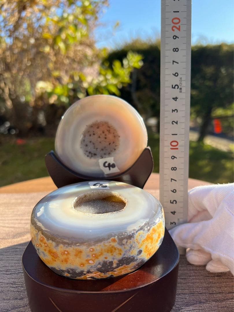 C10トレジャーメノウ 台付き 瑪瑙 風水 聚宝盆アゲート