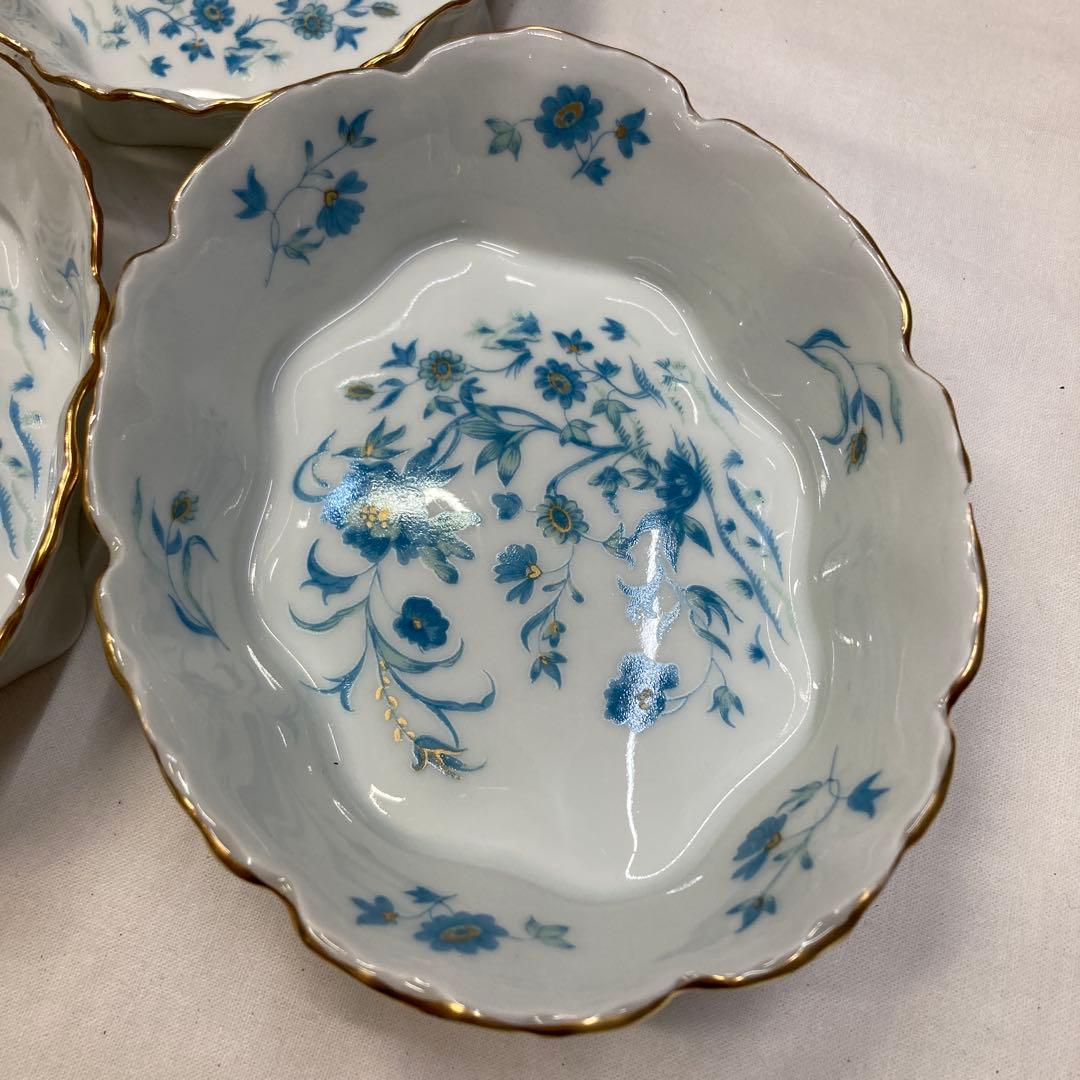 haviland Nankin 青い花柄陶器皿5枚セット